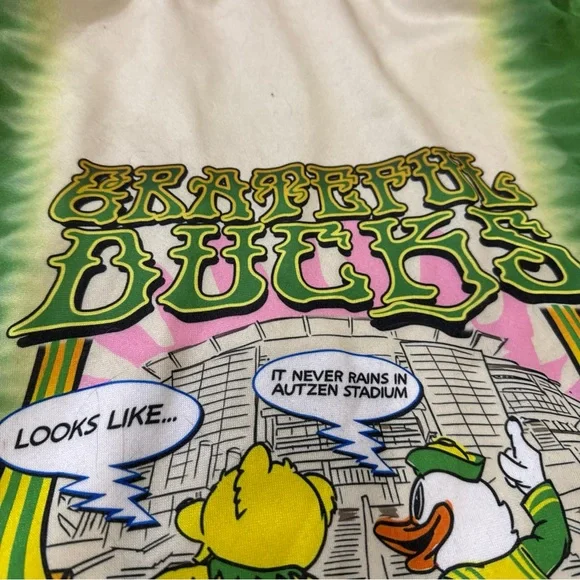 Oregon Tie-Dye Pullover Hoodie - Yellow & Green - Picture 13 of 15